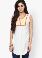 Span White Embroidered Kurta