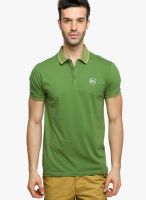 Status Quo Green Solid Polo T-Shirts