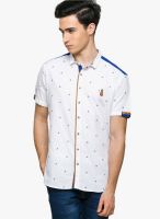Teemper Printed White Casual Shirt