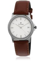 Titan 389Sl01 Brown/White Analog Watch