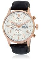 Titan 90002Wl01J Brown/White Chronograph Watch
