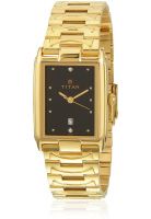 Titan Ne1318Ym03 Gold/Black Analog Watch