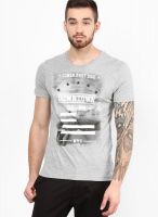 Tom Tailor Grey Melange Round Neck T-Shirt