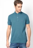 Tommy Hilfiger Saxony Blue-Pt Half Sleeve Polo T-Shirt