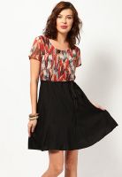 Tops And Tunics Short Sleeve Printed Black Dress