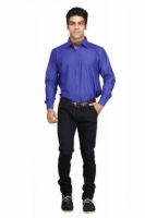 TwoPeople India Men's Solid Formal Dark Blue Shirt