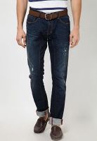 United Colors of Benetton Blue Solid Skinny Fit Jeans