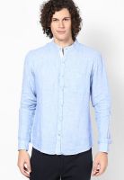 United Colors of Benetton Light Blue Solid Slim Fit Casual Shirt