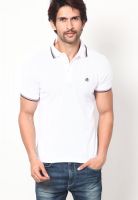United Colors of Benetton White Solid Polo T-Shirts