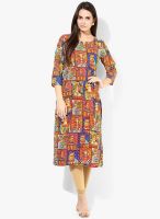 Vedic Blue Printed Kurtis