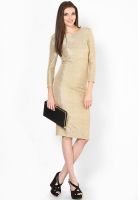 Vero Moda Golden Colored Solid Shift Dress