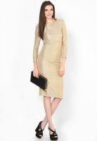 Vero Moda Golden Colored Solid Shift Dress