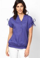 Vero Moda Half Sleeve Blue Elastic Shirt