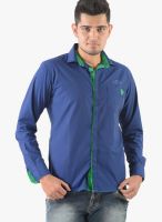 Vintage Blue Slim Fit Casual Shirt