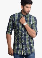 Vintage Green Check Slim Fit Casual Shirt