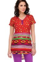 Yepme Red Printed Kurtis