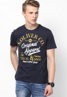 s.Oliver Blue Round Neck T-Shirt