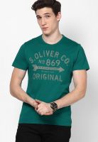 s.Oliver Green Round Neck T-Shirt