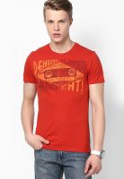 s.Oliver Rust Round Neck T-Shirt