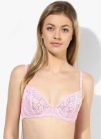 About U Pink Embroidered Under Wired- Non Padded Bra