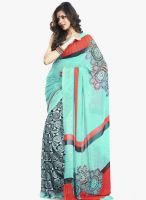 Aesha Aqua Blue Color Printed Saree