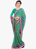 Aesha Green Color Printed Saree