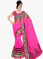 Aesha Pink Printed Saree
