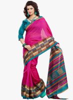 Aesha Pink Printed Saree