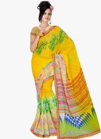 Aesha Yellow Printed Saree