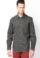 Arrow Sports Navy Blue Checks Slim Fit Casual Shirt (Hudson Fit)