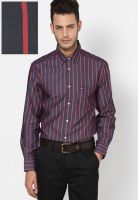 Arrow Sports Red Striped Slim Fit Casual Shirt (Manhattan Fit)