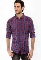 Basics Checks Red Casual Shirt