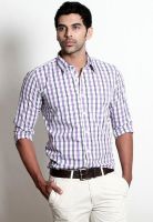 Basics Checks White Casual Shirt