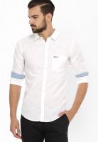 Basics Solid White Casual Shirt