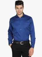 Black Coffee Blue Slim Fit Formal Shirt