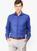 Black Coffee Solid Blue Formal Shirt