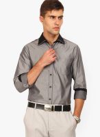 Black Coffee Solid Charcoal Grey Formal Shirt