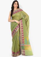 Bunkar Green Embellished Saree