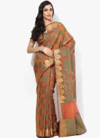 Bunkar Orange Embellished Saree