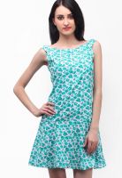 Cation Blue Colored Printed Shift Dress