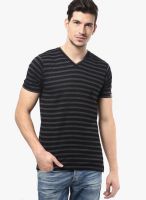 Chromozome Black V Neck T-Shirt