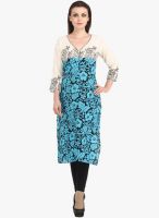 Dees by Dashmesh White Printed Kurta