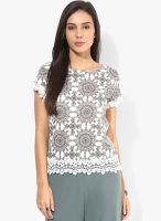 Dorothy Perkins Off White Printed T Shirt