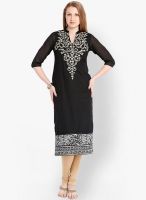 Folklore Black Embroidered Kurtas