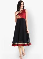 Folklore Black Embroidered Kurtis