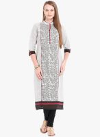 Folklore Grey Embroidered Kurtas