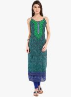 Folklore Navy Blue Embroidered Kurta