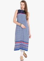 Folklore Navy Blue Printed Kurtas