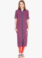 Folklore Purple Printed Kurta