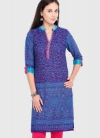 Folklore Purple Printed Kurtas